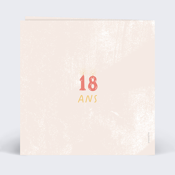 Carte anniversaire Bougies Chiffres Verso