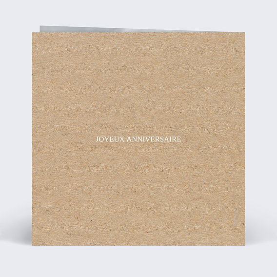 Carte anniversaire Gravure Kraft Verso