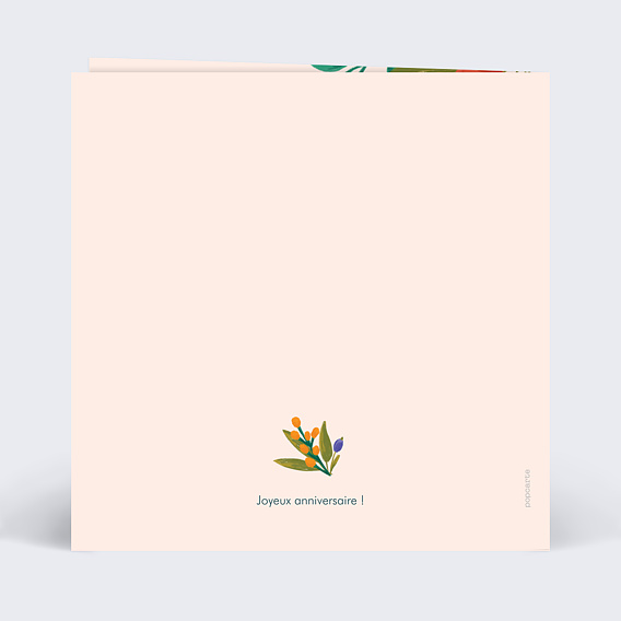 Carte anniversaire Jardin enchanté Verso