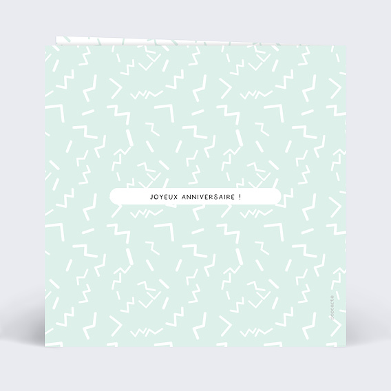 Carte anniversaire Objets des années 80 Verso