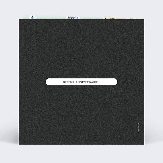 Carte anniversaire Objets des années 90 Verso