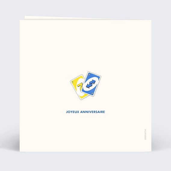 Carte anniversaire Plus 1  Verso