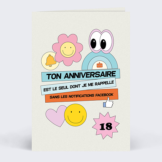 Carte anniversaire Humour facebook