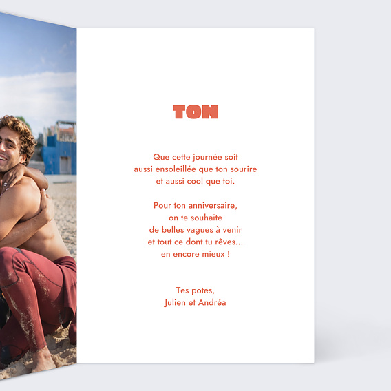 Carte anniversaire Amis en film d'animation Intérieur Droit