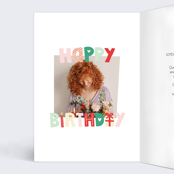 Carte anniversaire Patchwork Intérieur Gauche