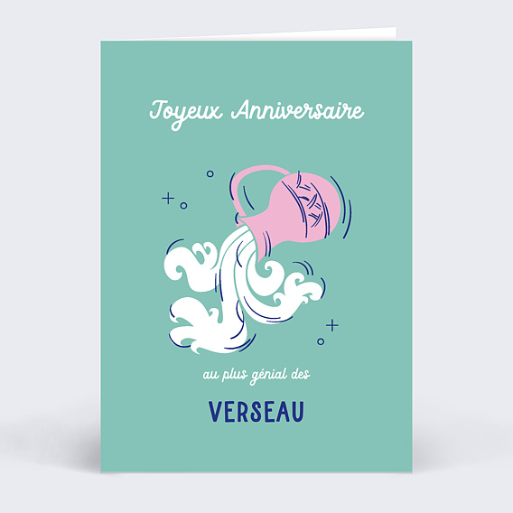Carte anniversaire Astro Verseau
