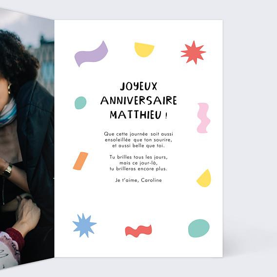 Carte anniversaire Couleurs Intérieur Droit
