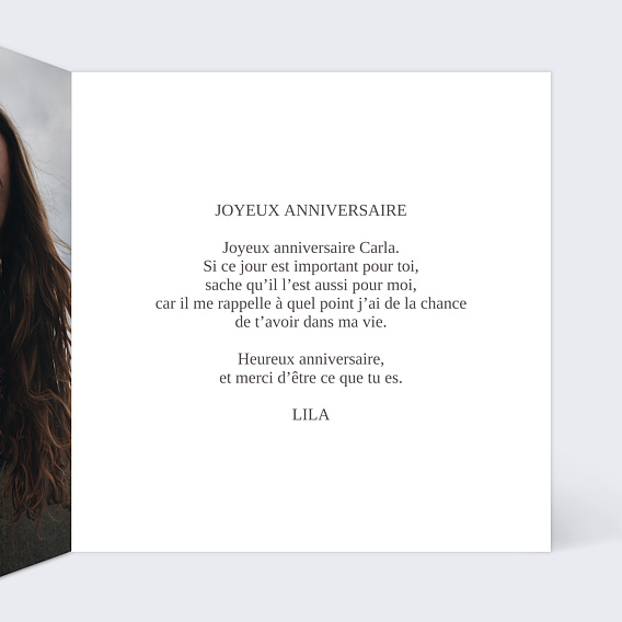 Carte anniversaire Gravure Kraft Intérieur Droit