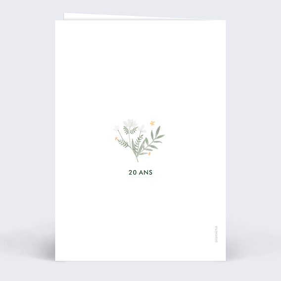 Carte anniversaire Fleurs en Fête Verso