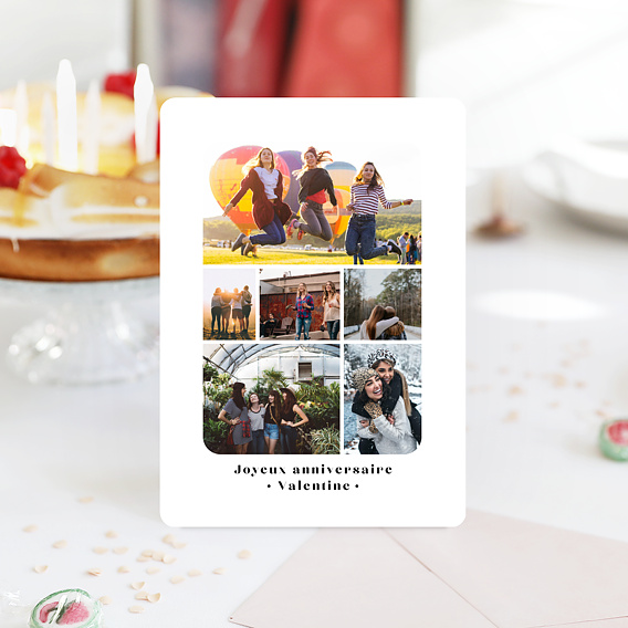 Carte anniversaire Pêle-Mêle Minimaliste Après 4