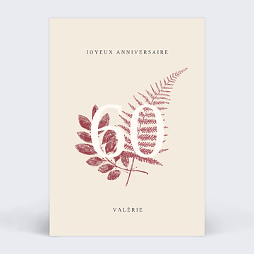 Carte anniversaire adulte Esprit Floral 