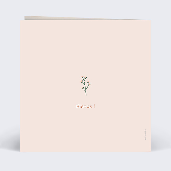 Carte anniversaire Couronne de Fleurs Champêtre Verso