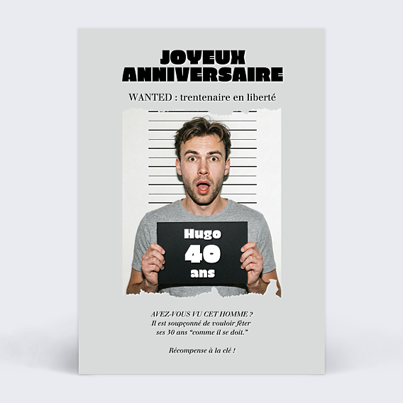 Carte anniversaire Mugshot