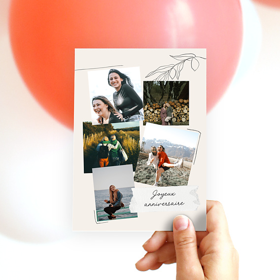 Carte anniversaire Collage Scrapbooking Après 1