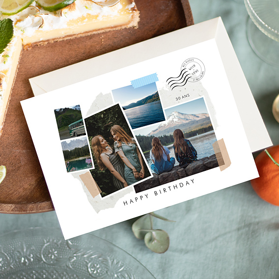 Carte anniversaire Scrapbooking Après 1