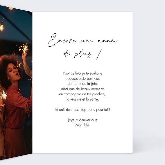 Carte anniversaire Ton Anniversaire Intérieur Droit