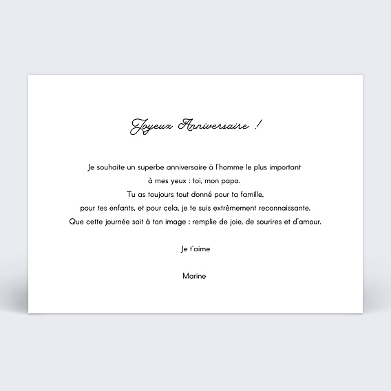 Carte anniversaire Jolis Souvenirs Verso
