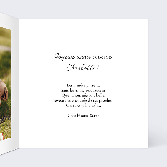 Carte anniversaire Arceau Intérieur Droit