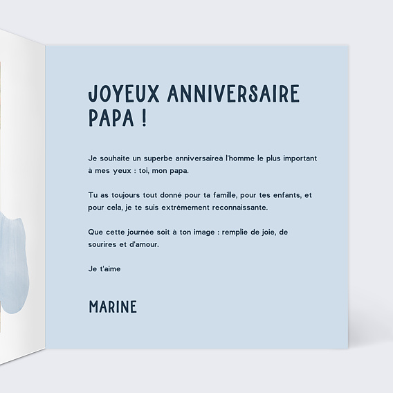 Carte anniversaire Azure Intérieur Droit