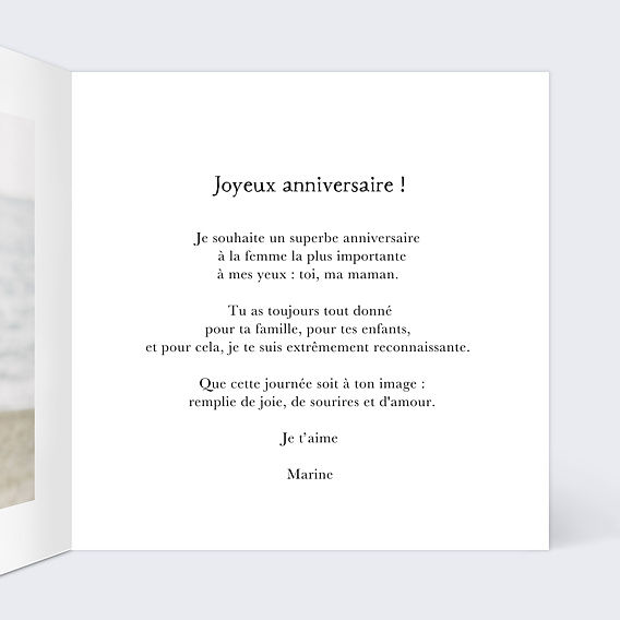 Carte anniversaire Eclat Floral Intérieur Droit