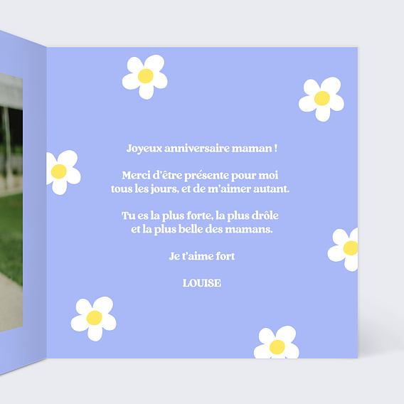 Carte anniversaire Fleurs Colorées Intérieur Droit