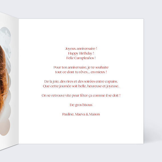 Carte anniversaire Gâteau glacé Intérieur Droit