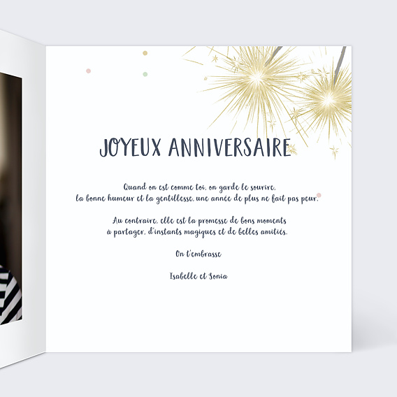Carte anniversaire Magic Candle Intérieur Droit