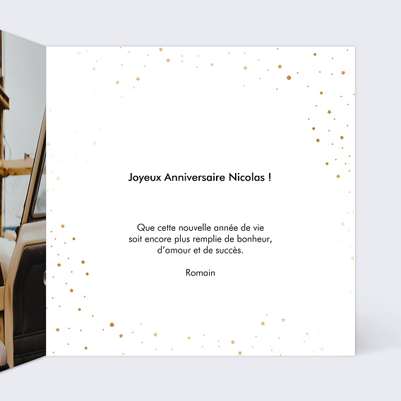 Carte anniversaire Pétillant Intérieur Droit