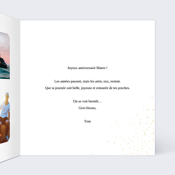 Carte anniversaire Tourbillon Intérieur Droit