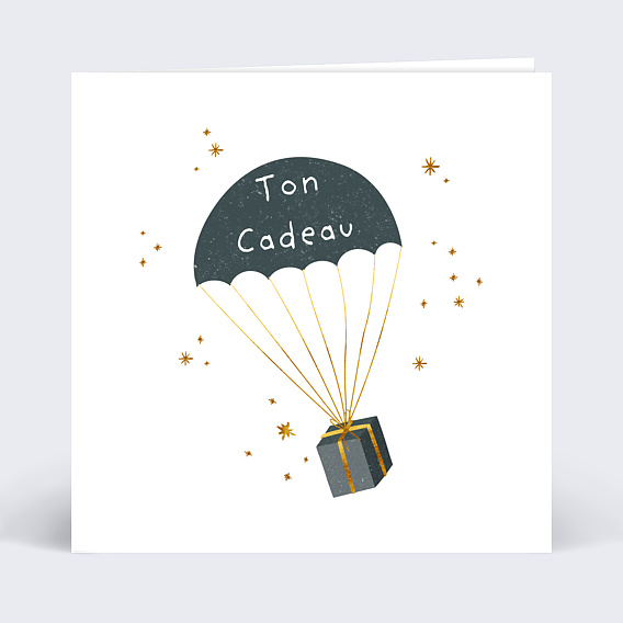 Carte anniversaire Bon Pour Parachute  Recto