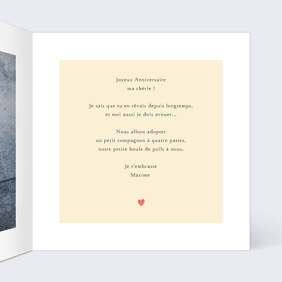 Carte anniversaire Corgi Love Intérieur Droit