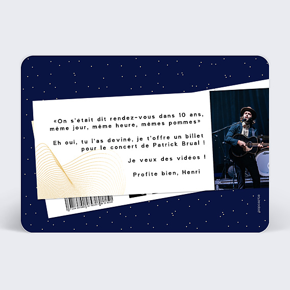 Anniversaire Adulte Billet de Concert