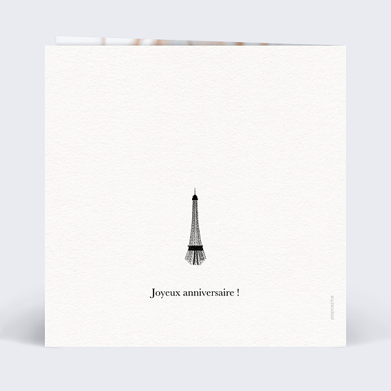 Carte anniversaire Toits de Paris Verso