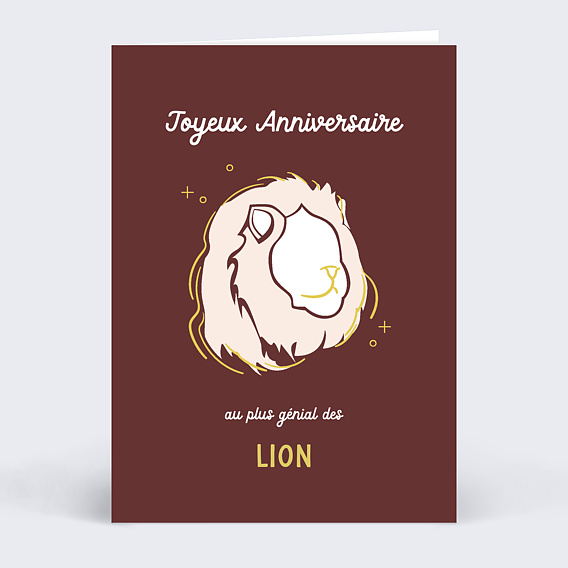 Carte anniversaire Astro Lion