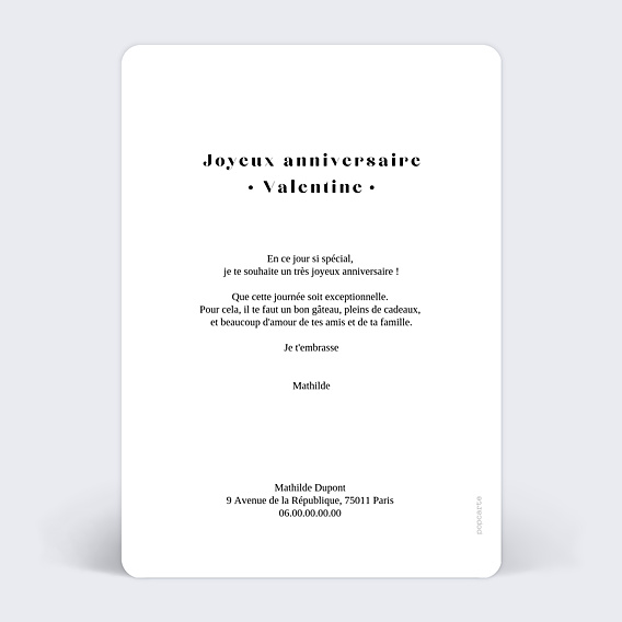 Anniversaire Adulte Pêle-Mêle Minimaliste