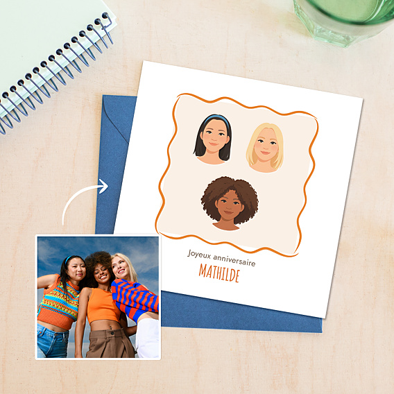Anniversaire Adulte Visages minimalistes