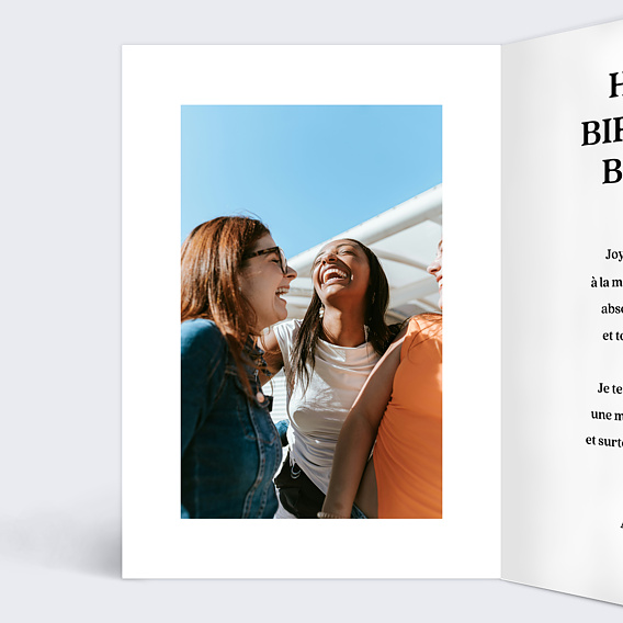 Carte anniversaire Journal déchiré souhait Intérieur Gauche