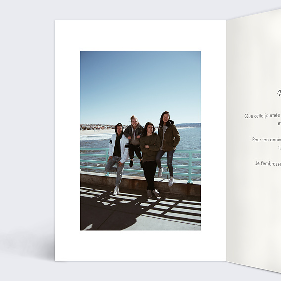 Carte anniversaire Motif Coeurs Intérieur Gauche