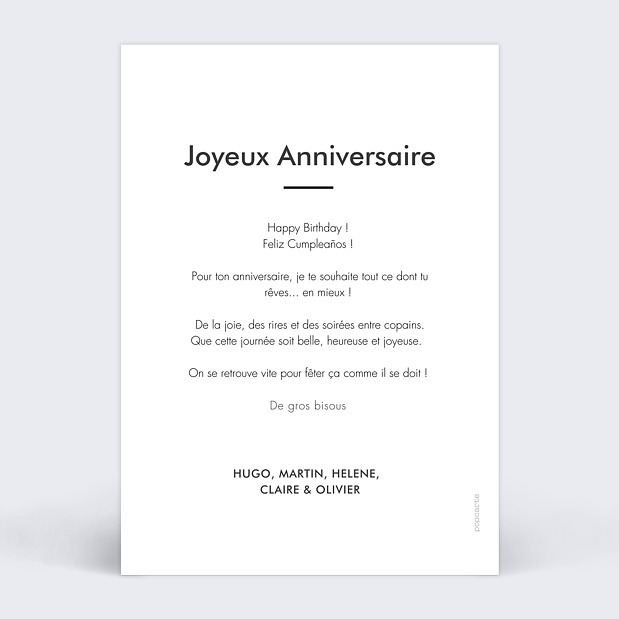 Anniversaire Adulte Multiphoto Élégance Verso