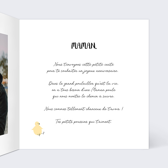 Carte anniversaire Maman Poule Intérieur Droit