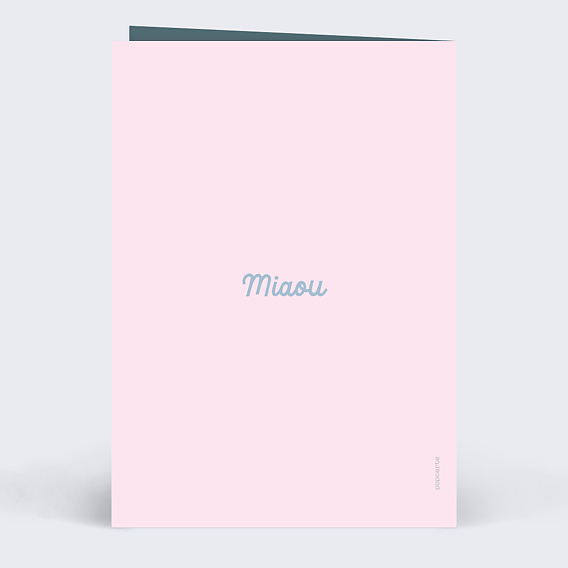 Carte anniversaire Chat Festif Verso