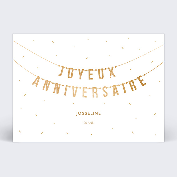 Carte anniversaire Guirlande traditionnelle