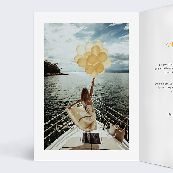 Carte anniversaire Cadeau Photo Intérieur Gauche