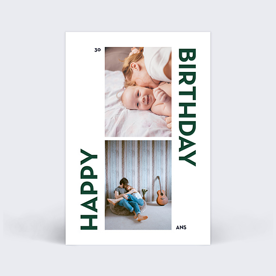 Anniversaire Adulte Typo Chic