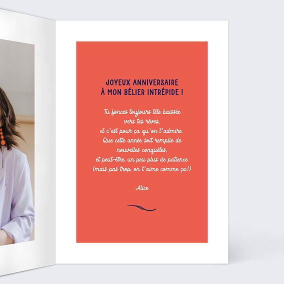 Carte anniversaire Astro Bélier Intérieur Droit