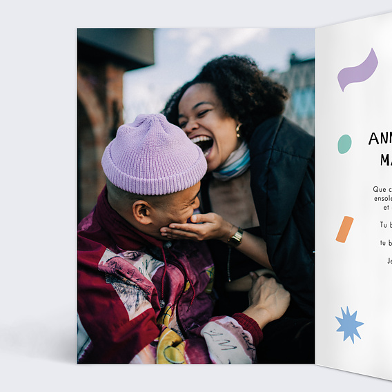 Carte anniversaire Couleurs Intérieur Gauche