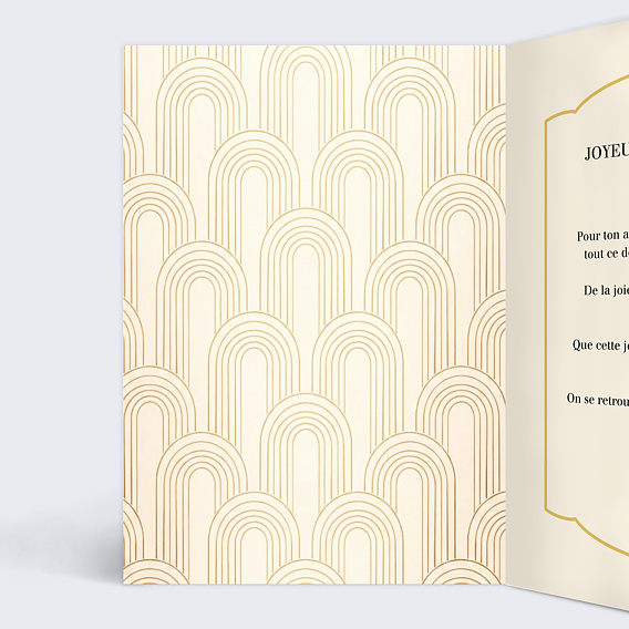 Carte anniversaire Portrait univers Gatbsy Intérieur Gauche