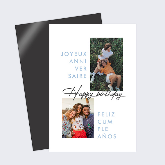 Carte anniversaire Multilingue