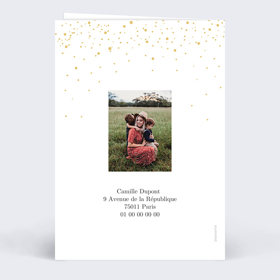 Carte anniversaire Pailettes Verso