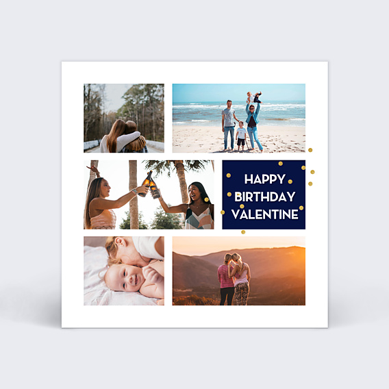 Anniversaire Adulte Multiphoto Bleu